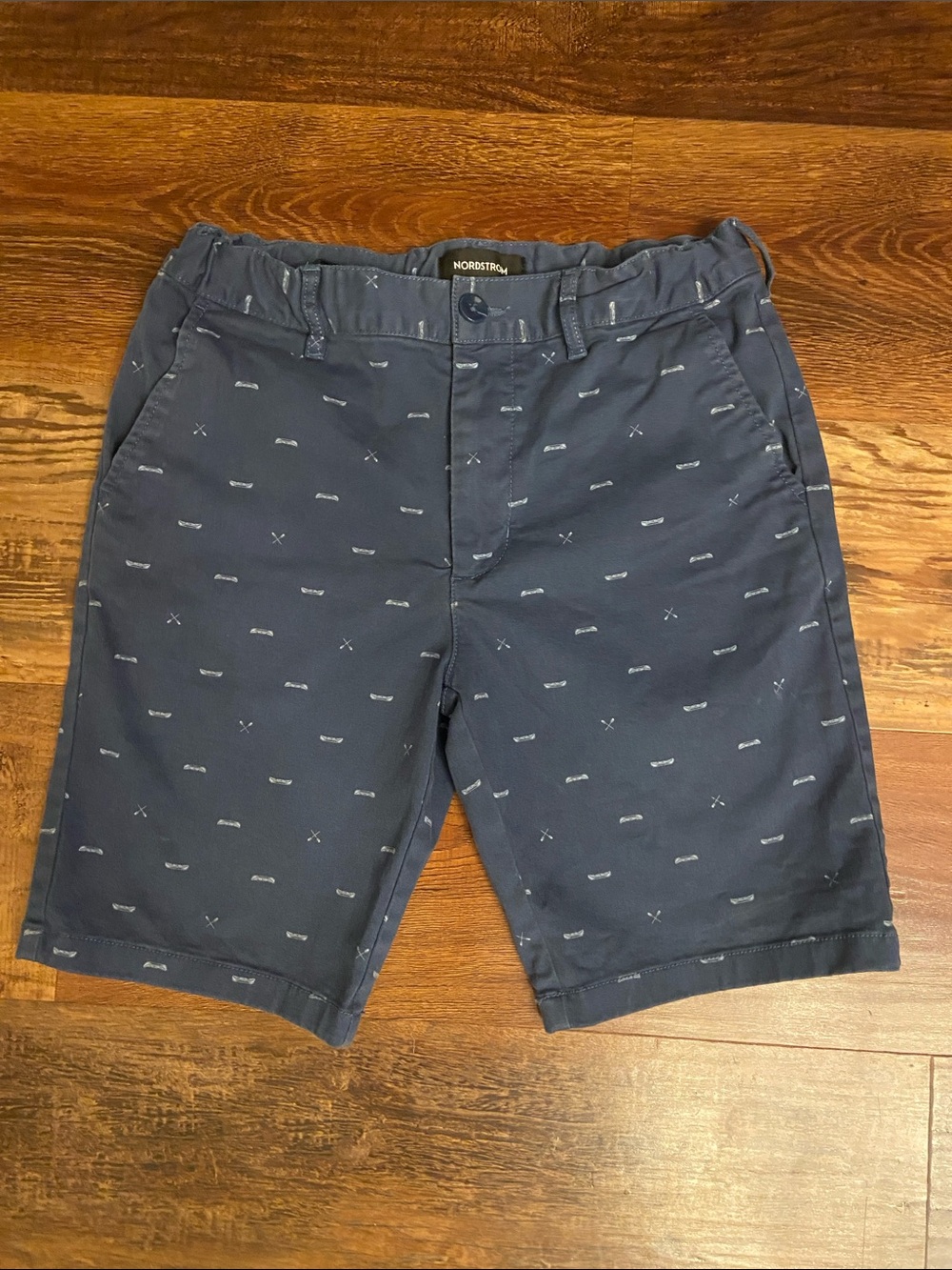 Nordstrom Men’s Navy Micro-Print Flat Front Shorts